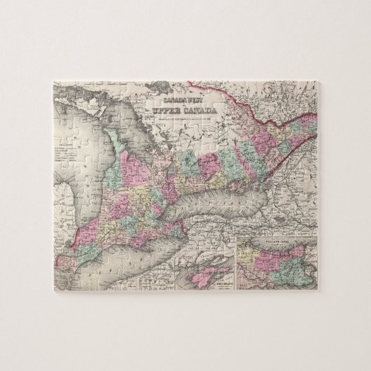  kaart van Ontario (1857) Legpuzzel (Horizontaal)