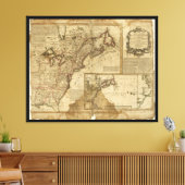 Kaart van Oost-Amerika (1780) Canvas Afdruk (Insitu (Woonkamer))