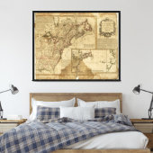 Kaart van Oost-Amerika (1780) Canvas Afdruk (Insitu (Slaapkamer))