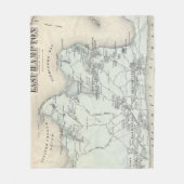 kaart van Oost-Hampton New York (1873) Fleece Deken (Voorkant)