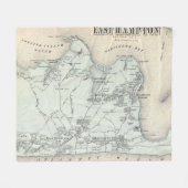 kaart van Oost-Hampton New York (1873) Fleece Deken (Voorkant (Horizontaal))