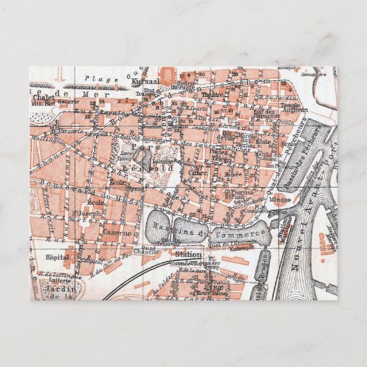  kaart van Oostende België (1905) (Voorkant)