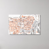  kaart van Oostende België (1905) Canvas Afdruk (Voorkant)