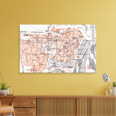  kaart van Oostende België (1905) Canvas Afdruk (Insitu (Woonkamer))