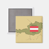 Kaart van Oostenrijk Magnet Magneet (Voorkant / Achterkant)