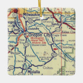  kaart van Oregon City Keramisch Ornament (Voorkant)