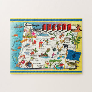 Kaart van Oregon Jigsaw Puzzle Legpuzzel