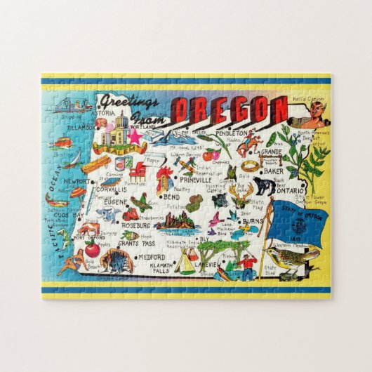 Kaart van Oregon Jigsaw Puzzle Legpuzzel (Horizontaal)