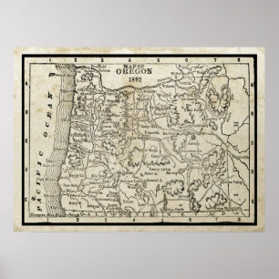 kaart van Oregon Poster
