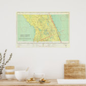  kaart van Orlando en Centraal Florida Poster (Keuken)