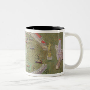 Kaart van Ostia, van "Civitates Orbis Terrarum" do Tweekleurige Koffiemok
