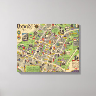 Kaart van Oxford, Engeland (Britse spoorwegen) Canvas Afdruk