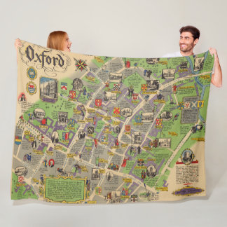 Kaart van Oxford, Engeland (Britse spoorwegen) Fleece Deken
