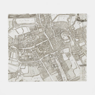  kaart van Oxford England (1675) Fleece Deken