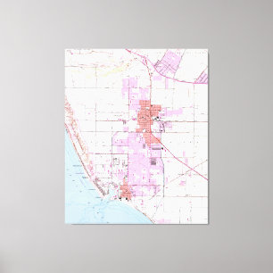 kaart van Oxnard California (1949) Canvas Afdruk
