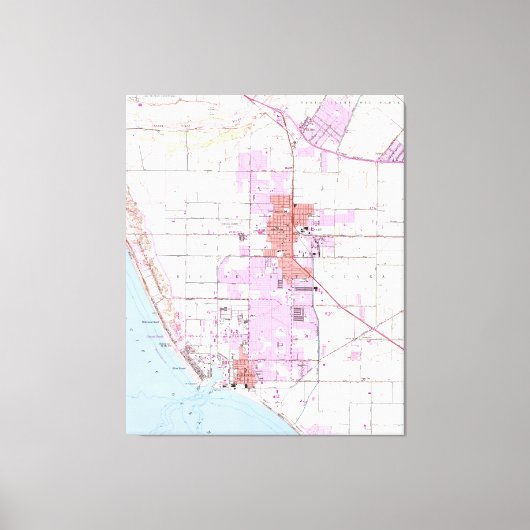 kaart van Oxnard California (1949) Canvas Afdruk (Voorkant)