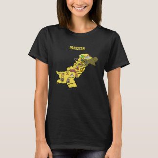 kaart van Pakistan Pakistaanse symbolen cultuur en T-shirt