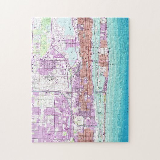  kaart van Palm Beach Florida (1946) Legpuzzel (Verticaal)