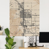  kaart van Palm Springs California (1942) Poster (Thuiskantoor)