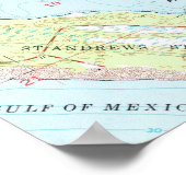  kaart van Panama City Florida (1956) Poster (Hoek)