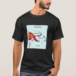 Kaart van Papoea-Nieuw-Guinea in de kleuren van de T-shirt
