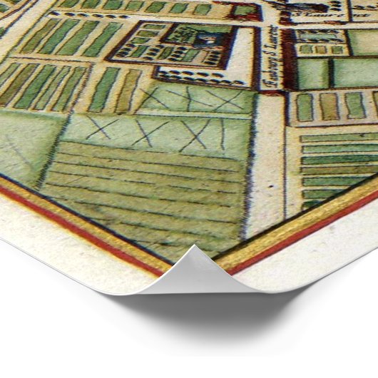 kaart van Parijs (1657) Poster (Hoek)