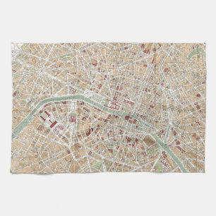  kaart van Parijs (1892) Theedoek