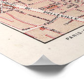  kaart van Parijs, 1900 - 19e arrondissement Poster (Hoek)