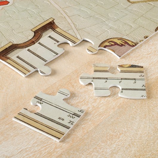 kaart van Parijs Frankrijk (1721-1774) Legpuzzel (Zijkant)