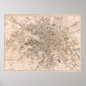  kaart van Parijs Frankrijk (1825) Poster (Voorkant)