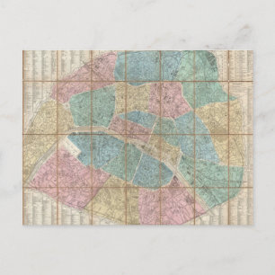  kaart van Parijs Frankrijk (1867)