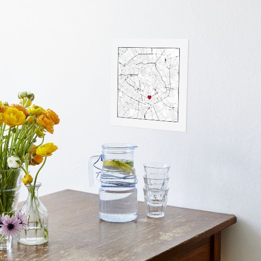 Kaart van Parijs, Frankrijk Modern Elegant Classy  Folie Afdrukken (Laag (Keuken))