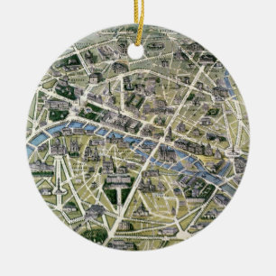 Kaart van Parijs in de periode van de Groenen Keramisch Ornament