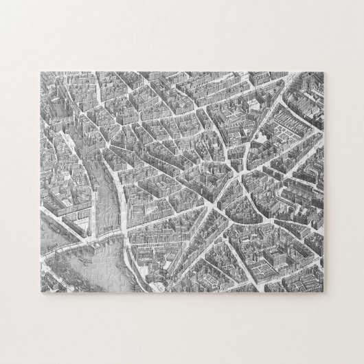 kaart van Parijs Legpuzzel (Horizontaal)