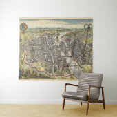  kaart van Parijs Wandkleed (In Situ (horizontaal))