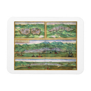 Kaart van Parma, Siena, Palermo en Drepanum, uit ' Magneet