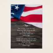 Kaart van patriottische veteranen van de begrafeni (Achterkant)