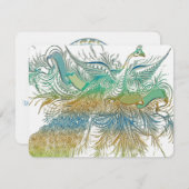 Kaart van  Peacock Birds Wedding Response (Voorkant / Achterkant)