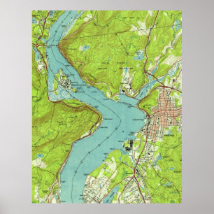  kaart van Peekskills New York (1947) Poster