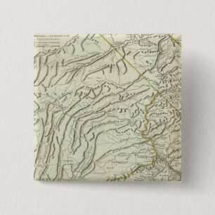Kaart van Pennsylvania 2 Vierkante Button 5,1 Cm