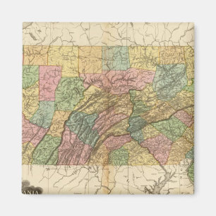 Kaart van Pennsylvania en New Jersey Magneet