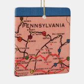 Kaart van  Pennsylvania Keramisch Ornament (Rechts)