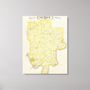 Kaart van Perry County Canvas Afdruk