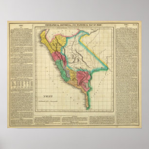 Kaart van Peru Poster