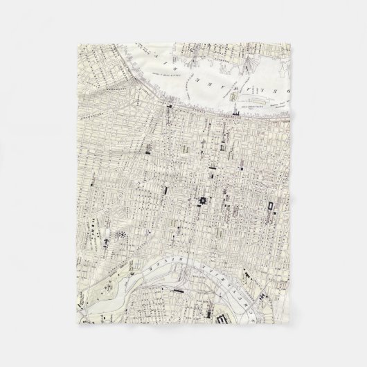  kaart van Philadelphia (1885) Fleece Deken (Voorkant)