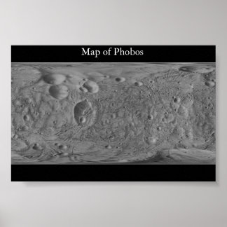 Kaart van Phobos Poster