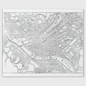kaart van Pittsburgh (1885) Cadeaupapier (Vlak)