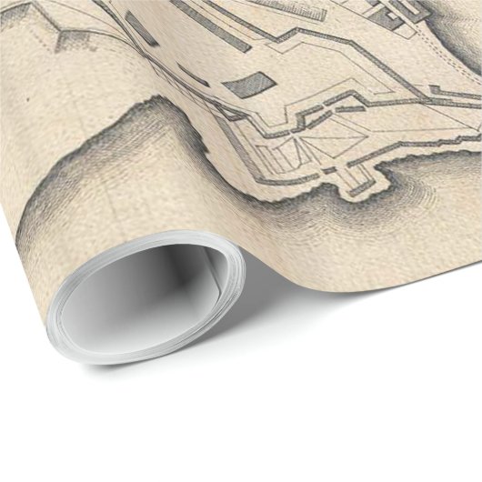 kaart van Plymouth England (1765) Cadeaupapier (Rol Hoek)