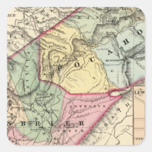 Kaart van Pocohontas, Groenere provincies Vierkante Sticker