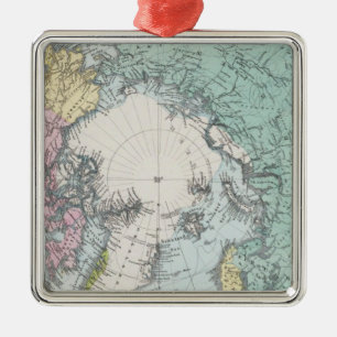 Kaart van Polaire Zeeen Metalen Ornament